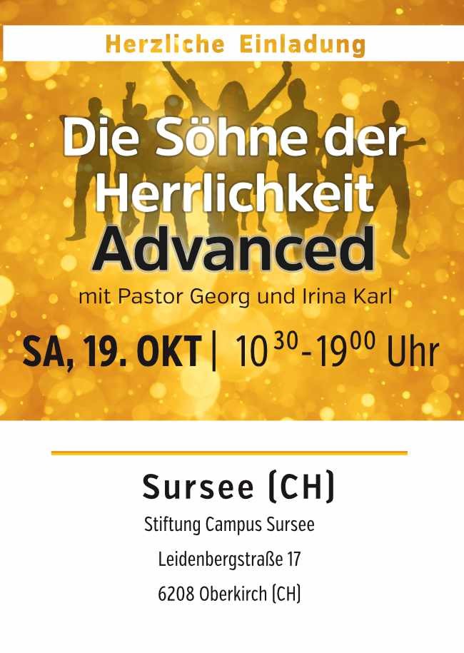 Tagesseminar "Die Söhne der Herrlichkeit Advanced!"