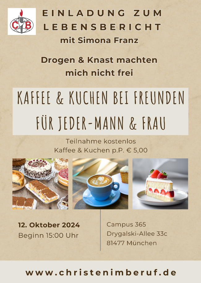 Kaffee & Kuchen bei Freunden mit Lebensbericht von Simona Franz